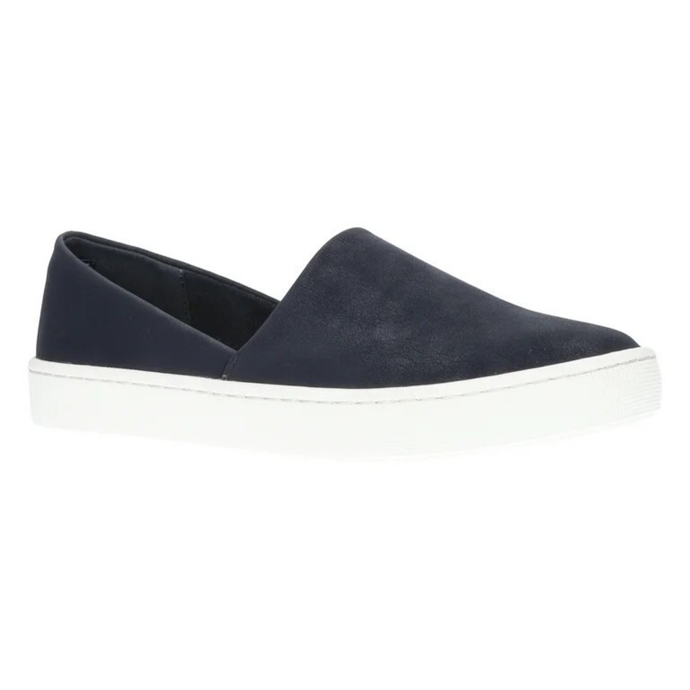 Bella Vita Faux Leather Loafers Women's 8N Bebe Navy Blue Shoes Slip On Comfort